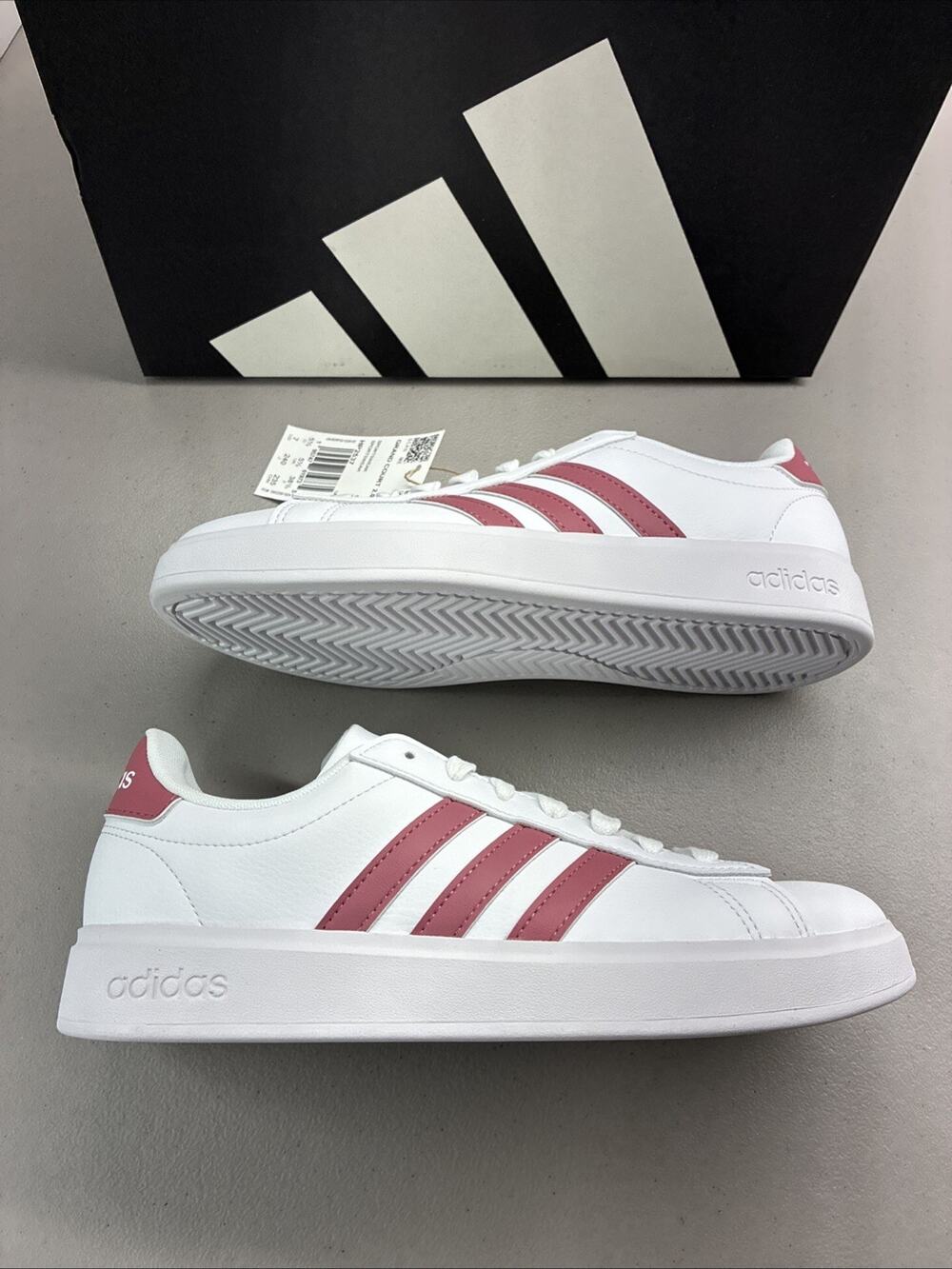 New Adidas Women's Grand Court 'White Pink Strata' Shoes HP2537 Size 7 Women’s